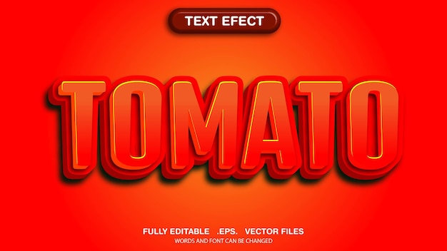 Editable text effects tomato theme