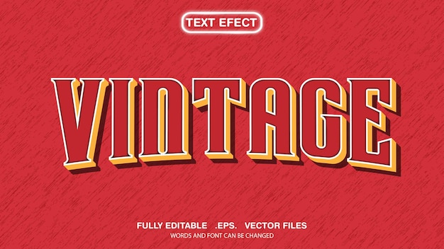 Editable text effects vintage theme