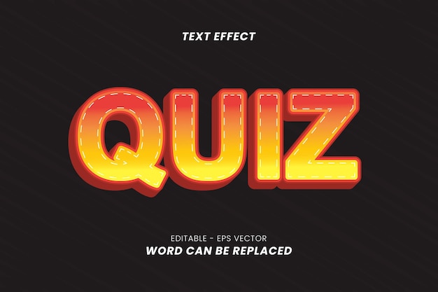 Editable Text Effects with Word Quiz