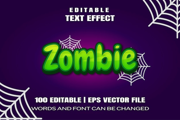 Editable text effects Zombie , words and font can be changed