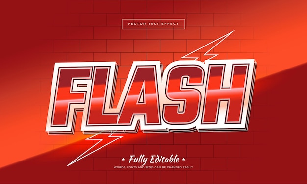 Vettore il logo flash di testo modificabile può essere modificato