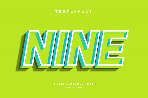 Editable text and font effect template 3d style premium vector