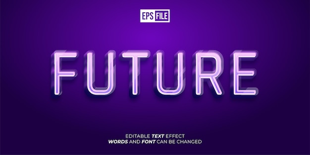 Editable text future neon 3d style text effect