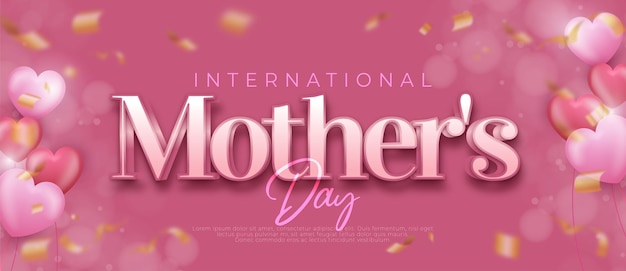 Editable text Mother's day style effect celebration banner