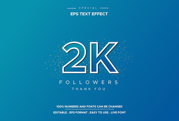 Editable text style 2k number effect