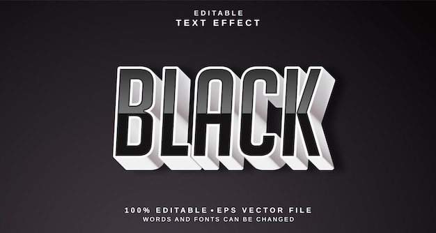 Editable text style effect - Black text style theme.