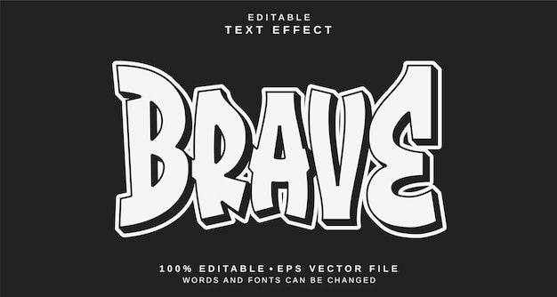 Эффект редактируемого стиля текста Тема стиля текста Brave