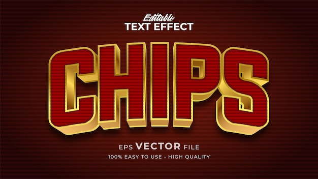 Editable text style effect - chips retro text style theme