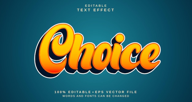 Editable text style effect Choice text style theme