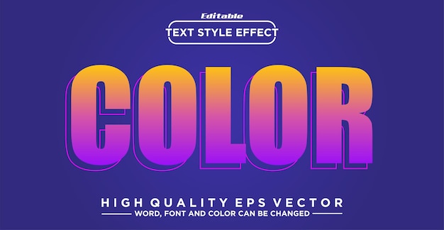 Editable text style effect color