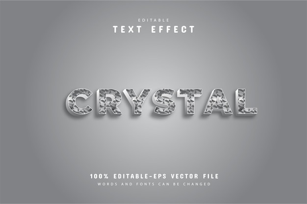 Vector editable text style effect  crystal text style theme