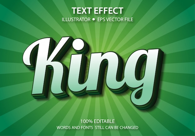 Editable Text Style Effect Cute King