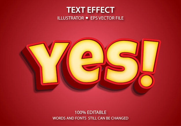 Editable Text Style Effect Cute Yes