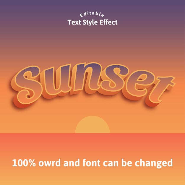 Vector editable text style effect design