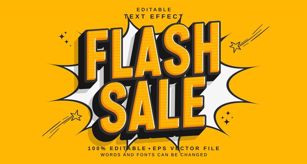 Editable text style effect flash sale text style theme