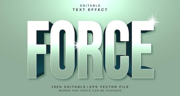 Вектор Эффект стиля текста для редактирования тема стиля текста force