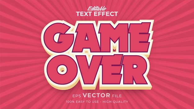 Editable text style effect - game over text style theme