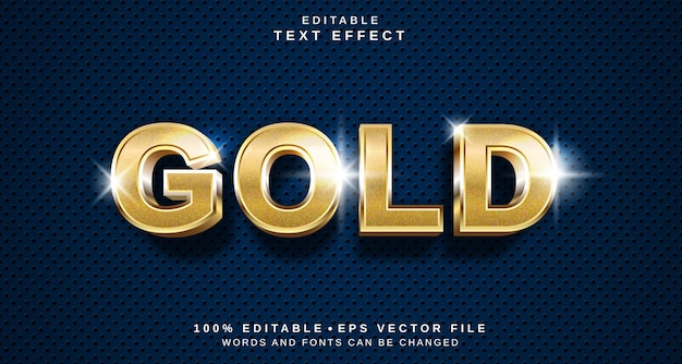 Editable text style effect Gold text style theme