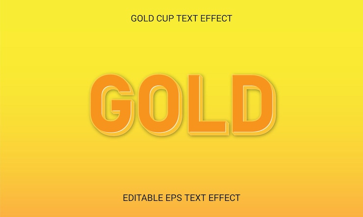 Vector editable text style effect - gold  text style theme.