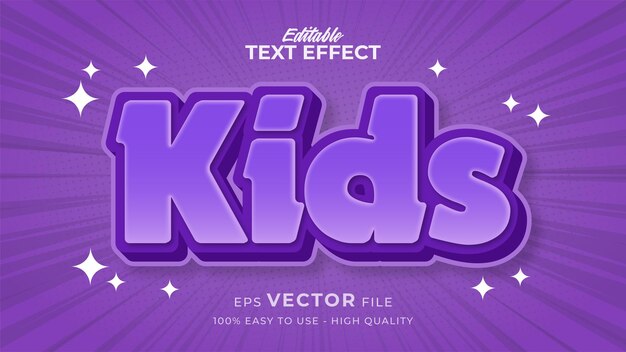 Editable text style effect - happy kids text style theme