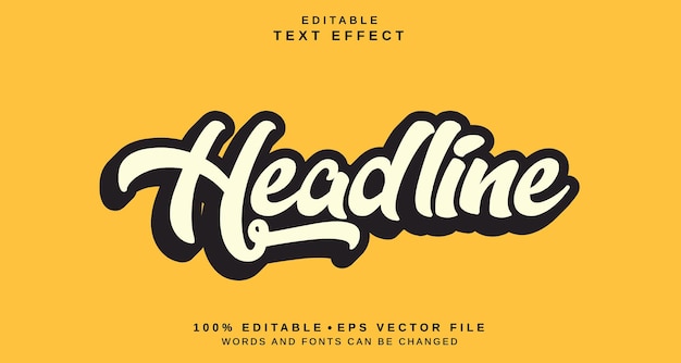 Editable text style effect Headline text style theme