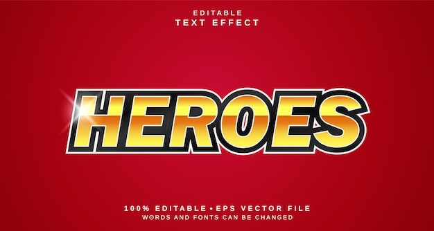 편집 가능한 텍스트 스타일 효과 - Heroes 텍스트 스타일 테마.