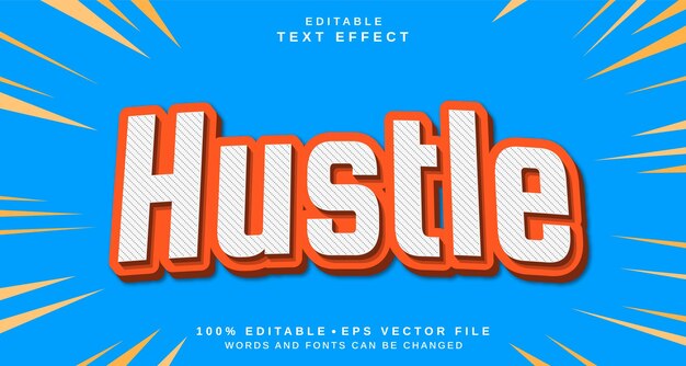 Вектор Эффект редактируемого стиля текста тема стиля текста hustle