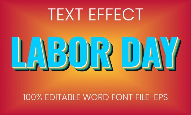 editable text style effect Labor Day