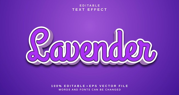 Editable text style effect Lavender text style theme