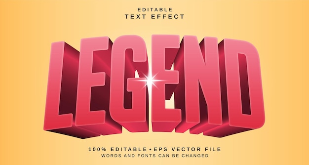 Vector editable text style effect legend text style theme