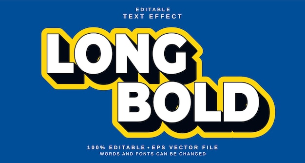 Эффект стиля текста для редактирования Тема стиля текста Long Bold