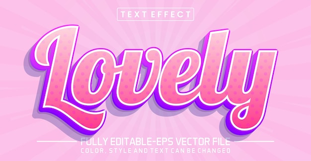 Editable text style effect lovely text style