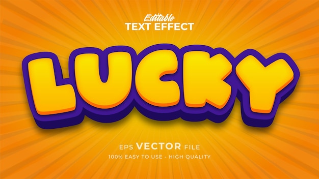 Editable text style effect - lucky comic text style theme