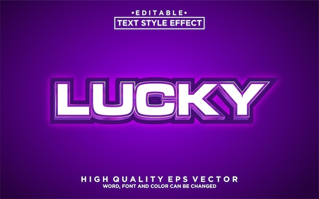 Editable text style effect lucky