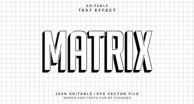 Editable text style effect Matrix text style theme