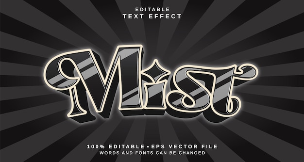 Editable text style effect mist text style theme