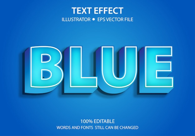 Editable Text Style Effect Modern Blue