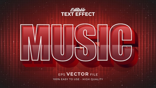 Editable text style effect - music retro text style theme