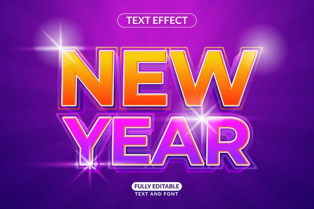 Vector editable text style effect new year