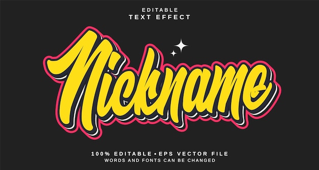 editable text style effect nickname text style theme