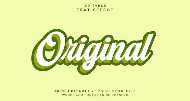 Editable text style effect Original text style theme