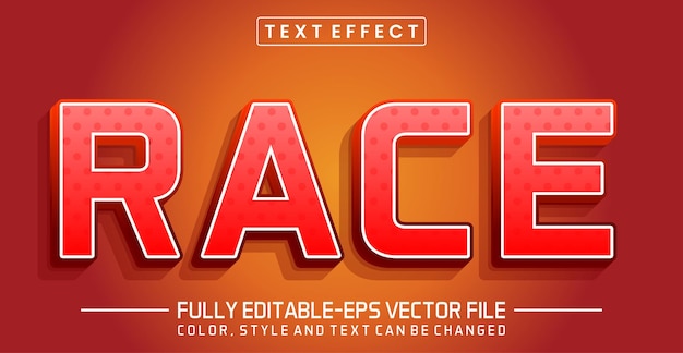 Editable text style effect race text style