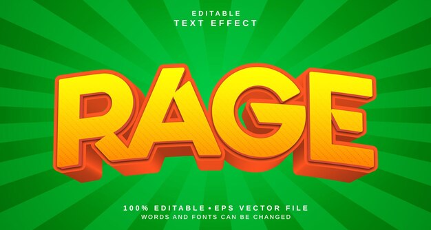 편집 가능한 텍스트 스타일 효과 Rage 텍스트 스타일을 테마