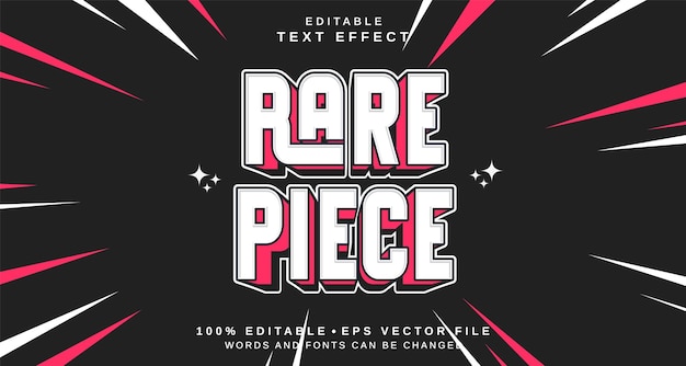 편집 가능한 텍스트 스타일 효과 Rare Piece 텍스트 스타일을 테마