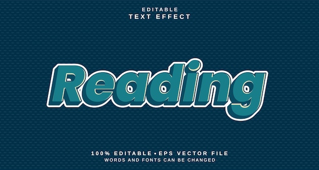 Editable text style effect Reading text style theme