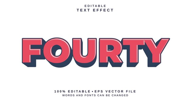 Editable text style effect Red bold text style theme