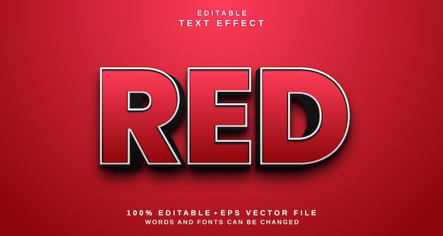 Vector editable text style effect red text style theme