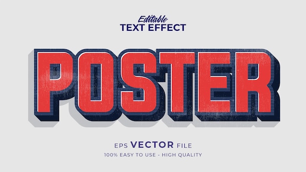 Vector editable text style effect - retro poster text style theme