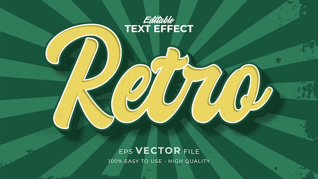 Editable text style effect - retro text in grunge style theme