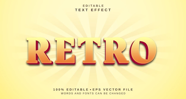 Editable text style effect Retro text style theme